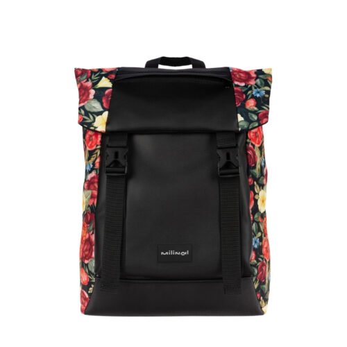 Milinal Městský batoh s klopou Shuttle Roll Mini ornament flowers 14l