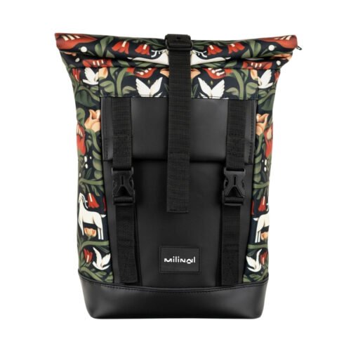 Milinal Rolovací batoh do města Aviarolltop mini Flora&Fauna 14l