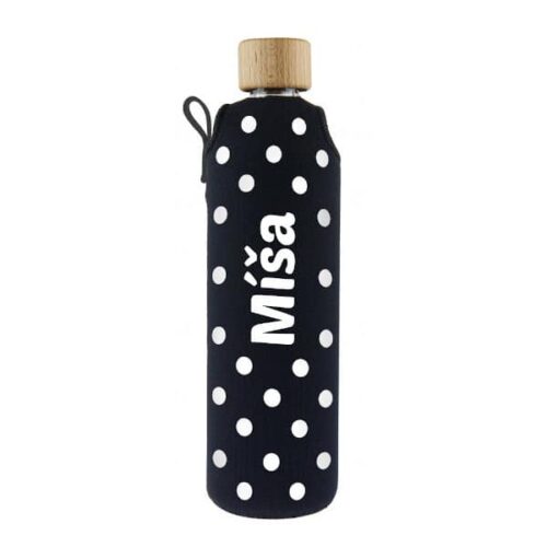 Drink it Skleněná láhev s neoprénovým obalem Míša 300ml