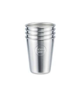 Soulbottles Nerezové kelímky na pití 4 ks Silver 300ml