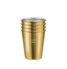 Soulbottles Nerezové kelímky na pití 4 ks Gold 300ml