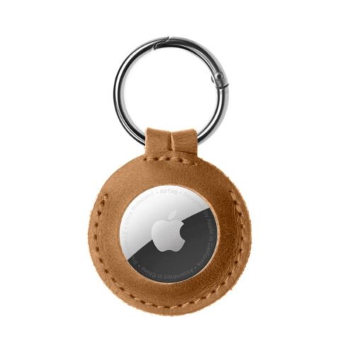Fixed Kožené pouzdro pro Apple AirTag hnědé