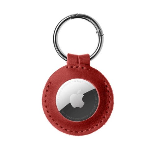 Fixed Kožené pouzdro pro Apple AirTag červené