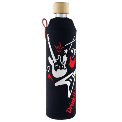 Drink it Skleněná láhev s neoprénovým obalem Rocker 500ml