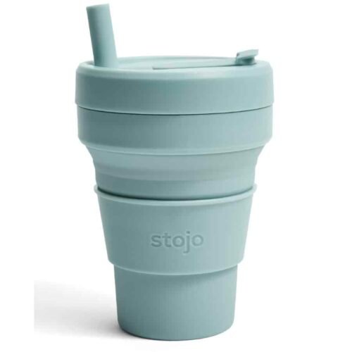 Stojo Skládací kelímek s brčkem Biggie 470ml Aquamarine