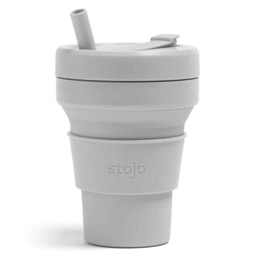 Stojo Skládací kelímek s brčkem Biggie 470ml Cashmere