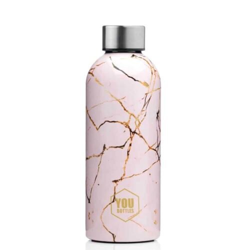 Termoláhev na pití Dual Design You Bottles Pink Marble 500 ml