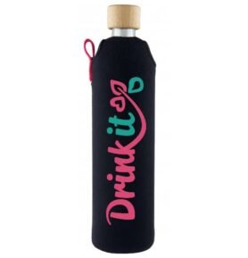 Drink it Skleněná láhev s neoprénovým obalem Tyrksit 500ml
