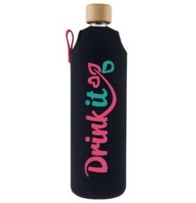 Drink it Skleněná láhev s neoprénovým obalem Tyrksit 700ml