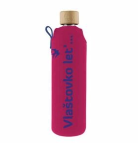Drink it Skleněná láhev s neoprénovým obalem vlastní popis Vlaštovka 300ml