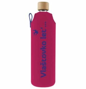 Drink it Skleněná láhev s neoprénovým obalem vlastní popis Vlaštovka 700ml