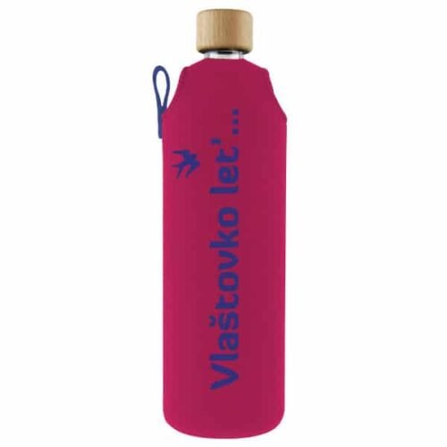 Drink it Skleněná láhev s neoprénovým obalem vlastní popis Vlaštovka 700ml