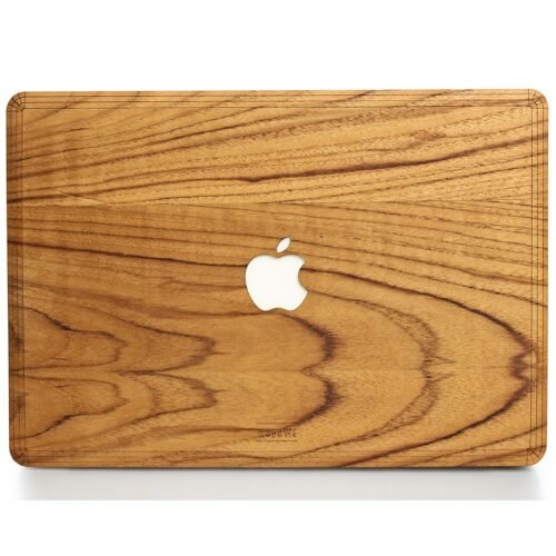 WoodWe Horní a spodní krycí fólie z pravého dřeva Teak pro Macbook Pro 14"