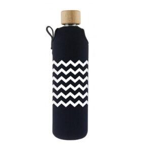 Drink it Skleněná láhev s neoprénovým obalem Cikcak 300ml