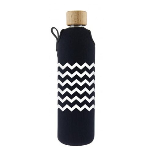 Drink it Skleněná láhev s neoprénovým obalem Cikcak 300ml