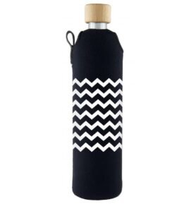 Drink it Skleněná láhev s neoprénovým obalem Cikcak 500ml