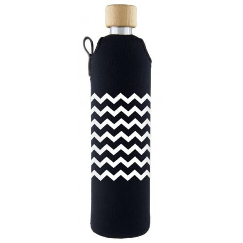 Drink it Skleněná láhev s neoprénovým obalem Cikcak 500ml