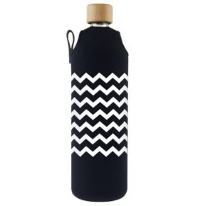 Drink it Skleněná láhev s neoprénovým obalem Cikcak 700ml