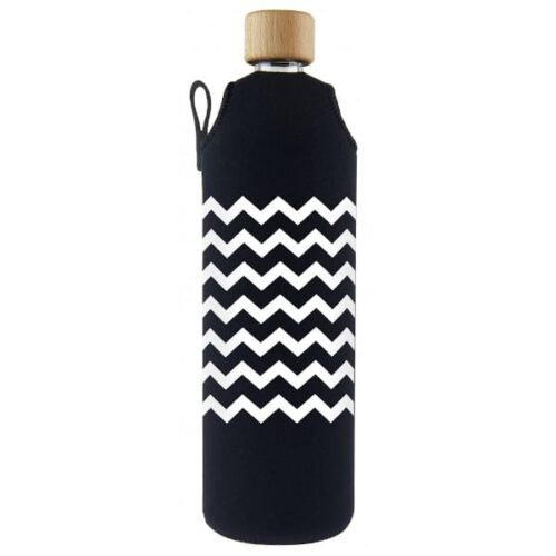 Drink it Skleněná láhev s neoprénovým obalem Cikcak 700ml