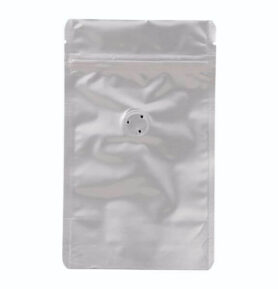 Doypack sáček s ventilem, 110*185 mm, 75 g, ALU lesklý, 10 ks