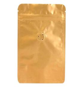 Doypack sáček s ventilem 110*185 mm, 75 g, zlatý mat, 10 ks