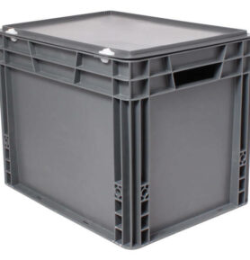 Euro přepravka s víkem 400*300*320 mm, šedá