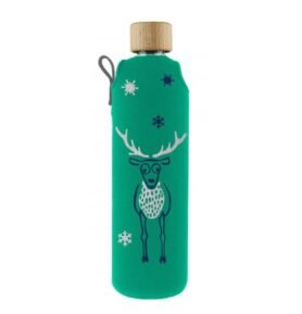 Drink it Skleněná láhev s neoprénovým obalem Jelen 300ml