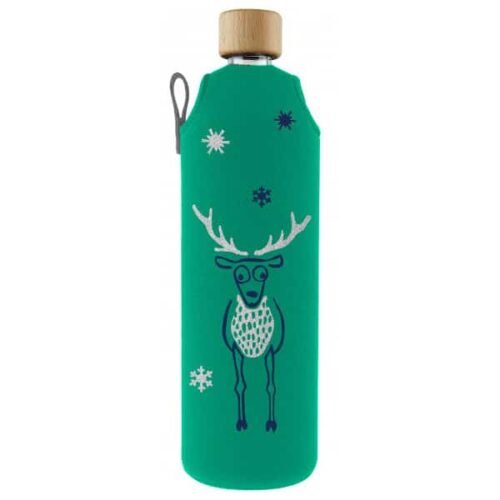 Drink it Skleněná láhev s neoprénovým obalem Jelen 700ml