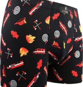 Pánské boxerky KEVIN hasiči/černá M