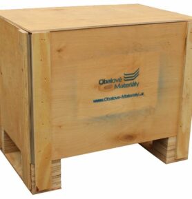 Dřevěný box S2 - 608*408*512mm, skládací bedna s ližinou, překližka