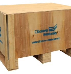 Dřevěný box S4 - 808*608*712mm, skládací bedna s ližinou, překližka