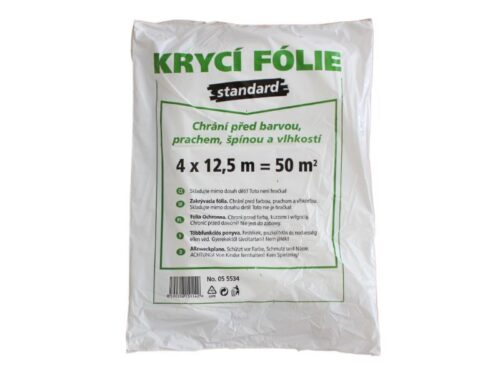 Folie krycí standard 4*12,5 m, čirá