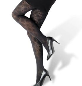 Dámské vzorované punčochové kalhoty Laura 60 nero XXL/170-176/124