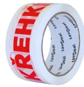 TAVOBAL Lepící páska 48 mm*66 m, s potiskem FRAGILE, KŘEHKÉ bílá