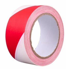 TAVOBAL Podlahová výstražná lepící páska PVC, bíločervená, 50 mm*30 m