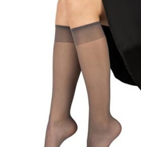 Punčochové podkolenky NYLON KNEE SOCKS  2 páry fumo uni