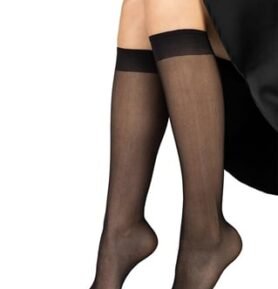Punčochové podkolenky NYLON KNEE SOCKS  2 páry nero uni