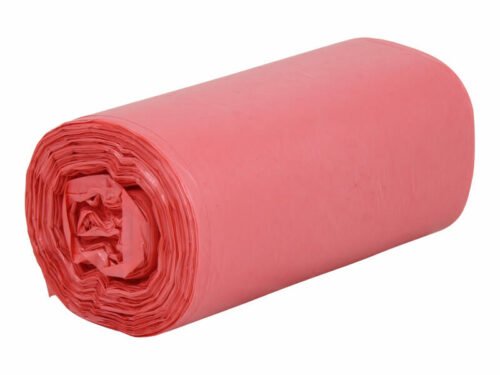 Odpadkové pytle LDPE 60l, 60*70 cm, červené, role 50 ks