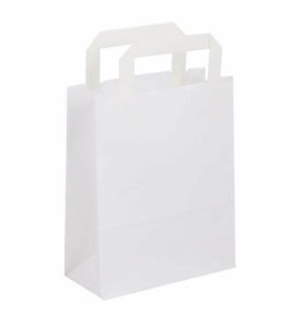 Taška 18*8*22 cm, bílý kraftový papír 80 g