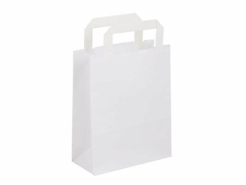 Taška 18*8*22 cm, bílý kraftový papír 80 g