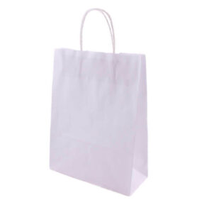 Taška 24*11*33 cm, kroucené držadlo, bílý recykl 100 g