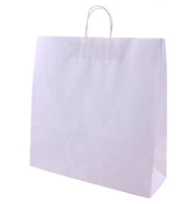 Taška 45*17*48 cm, kroucené držadlo, bílý recykl 100 g