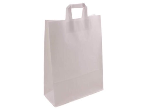 Taška 32*13*42,5 cm, bílý kraftový papír 80 g