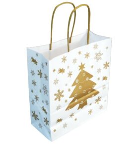 Dárková taška 18*8*20 cm, bílý sulfátový papír 120 g