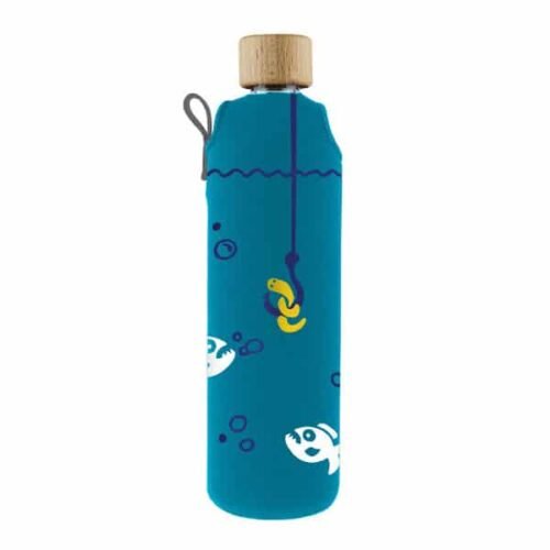 Drink it Skleněná láhev s neoprénovým obalem Piraně 300ml