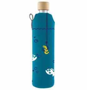 Drink it Skleněná láhev s neoprénovým obalem Piraně 500ml