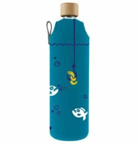 Drink it Skleněná láhev s neoprénovým obalem Piraně 700ml