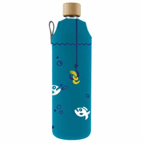 Drink it Skleněná láhev s neoprénovým obalem Piraně 700ml
