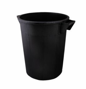 Plastová nádoba s uchy, 50 l, černá - regranulát