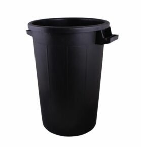 Plastová nádoba s uchy, 75 l, černá - regranulát